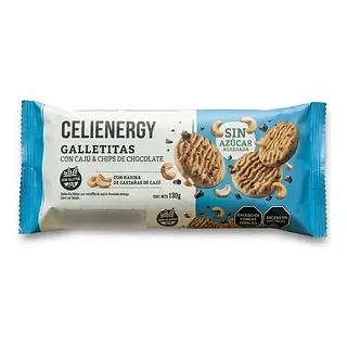 Galletitas con Caju y Chips de Chocolate Sin Azucar x 130 Gr (Celienergy)