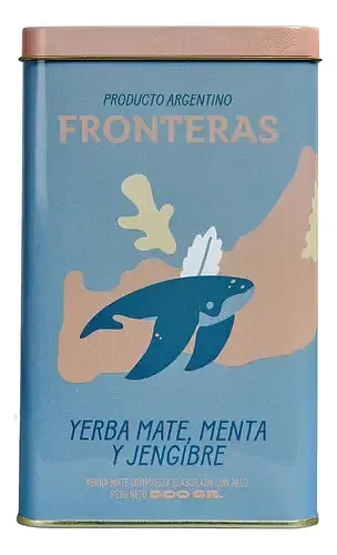Lata de Yerba Mate de Menta y Jengibre x 500 gr (Fronteras)