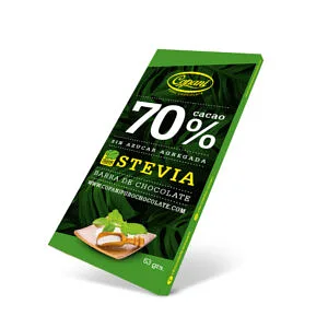 Chocolate 70% Cacao con Stevia sin Azucar Agregada x 63 gr x 12 u (COPANI)