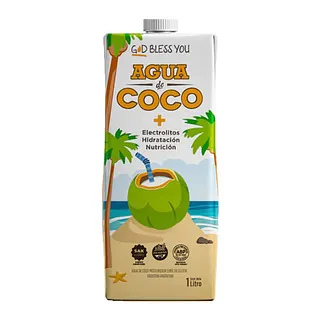 Agua de Coco con Electrolitos x 1 lt x 8 u (God Bless You)