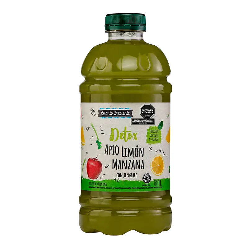 Jugo Detox Apio Limon Manzana con Jengibre x 1000 ml (Cuarto Creciente)