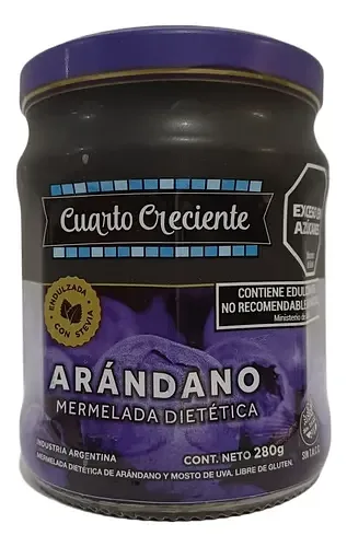 Mermelada con Stevia Arandano x 280 gr (Cuarto Creciente)