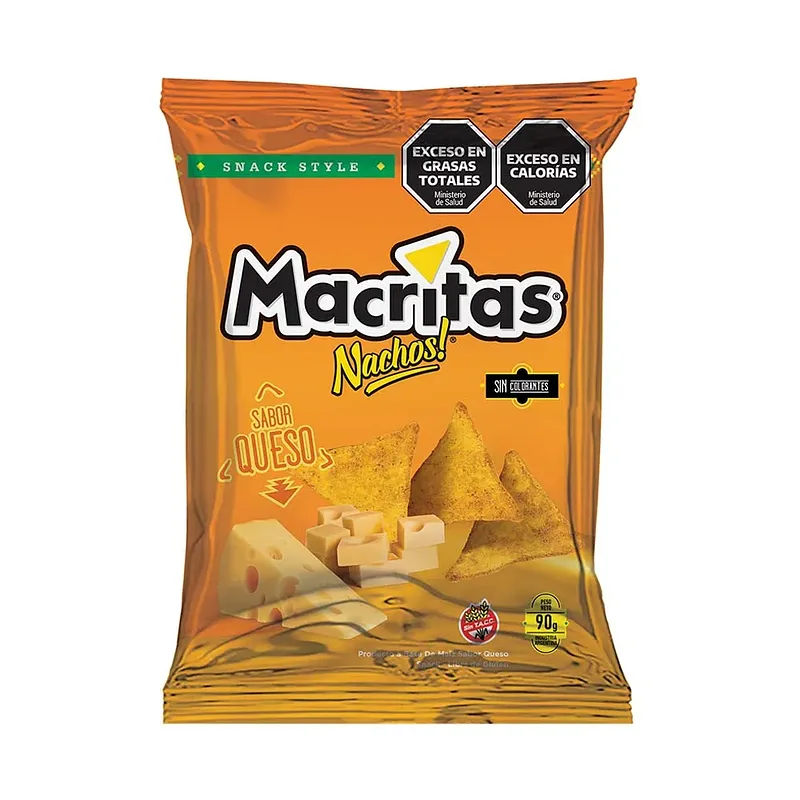 Nachos Sabor Queso x 90 gr (Macritas)