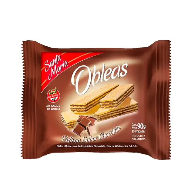 Oblea Chocolate x 90 gr sin Tacc (Santa Maria)