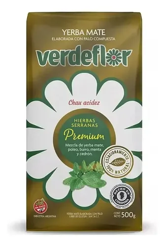 Yerba Mate Hierbas Serranas Premium x 500 gr (Verdeflor)