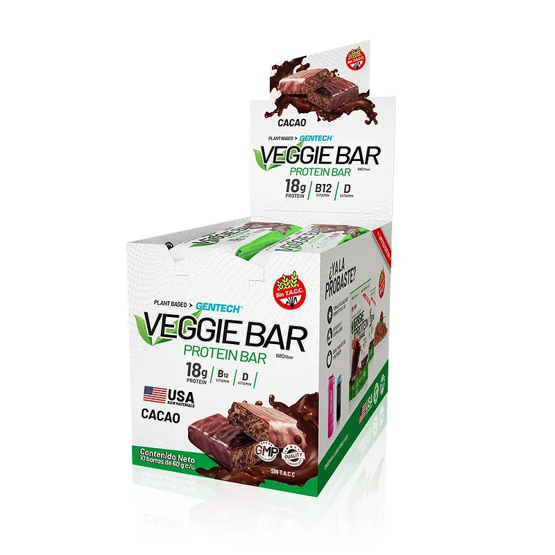 Veggie Bar Cacao x 60 gr x 10 u (Gentech)