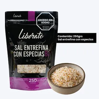 Sal Entrefina con Especias 8 y 1 x 250 gr (Liberato)