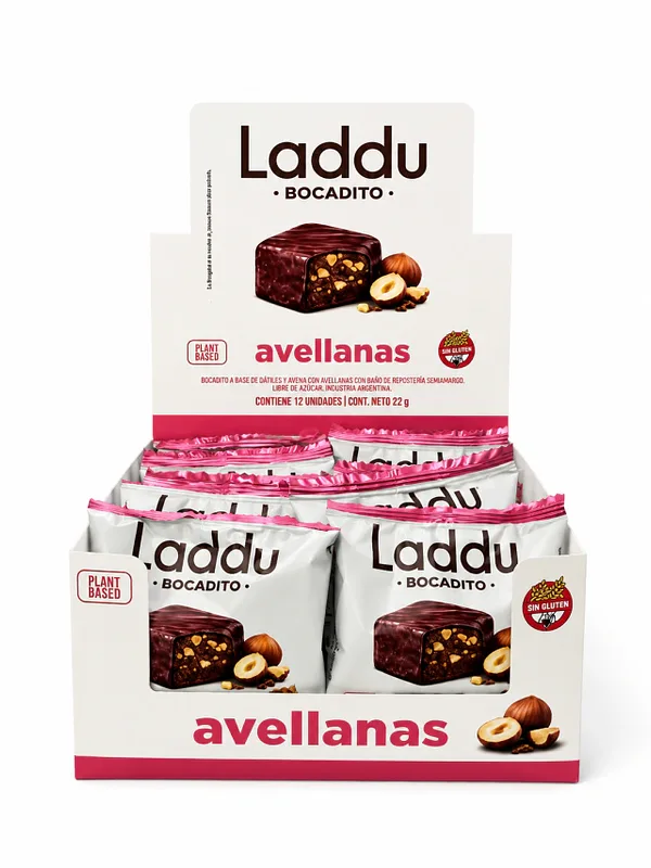 Bocadito de Datiles y Avellanas x 22 gr x 12 u (Laddu)