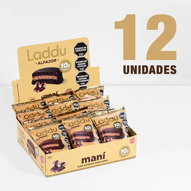 Alfajor de Mani con Azucar Mascabado Vegano x 12 u (Laddu)