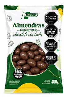 Almendras con Cobertura Chocolate con Leche x 400 gr (Argenfrut)