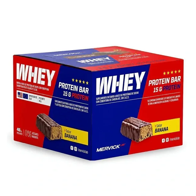 Protein Bar Banana Whey Protein x 12 Unidades  (Mervick)