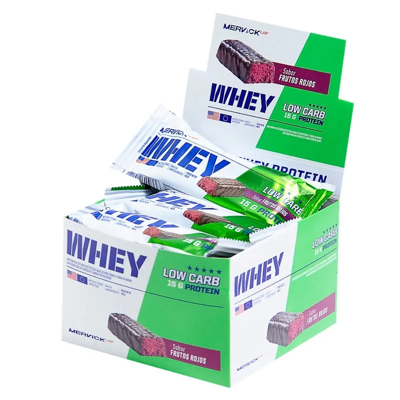 Low Carb Bar Frutos Rojos x 46 gr x 12 u (Mervick)