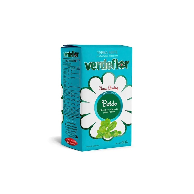 Yerba Mate Verdeflor x 500Grs Pack 12 Unid. - Boldo - (Verdeflor)