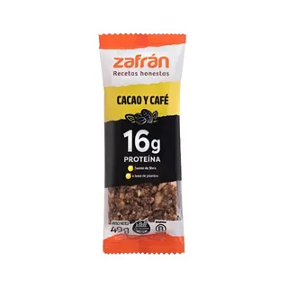 Barritas de Proteina Cacao y Cafe x 49 Gr - 12 Unidades (Zafran)