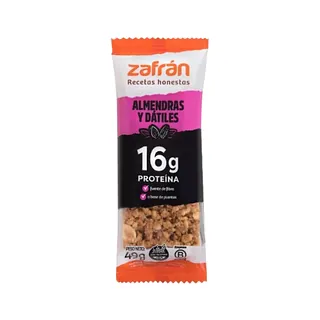 Barritas de Proteina Almendras y Datiles x 49 Gr - 12 Unidades (Zafran)