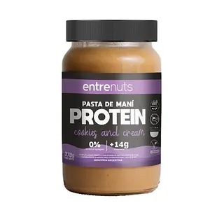 Pasta de Mani Protein Cookies and Cream x 370 gr (Entrenuts)