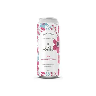 Kombucha Sabor Hibisco y Petalos de Rosa x 473 ml (Live Kombu)