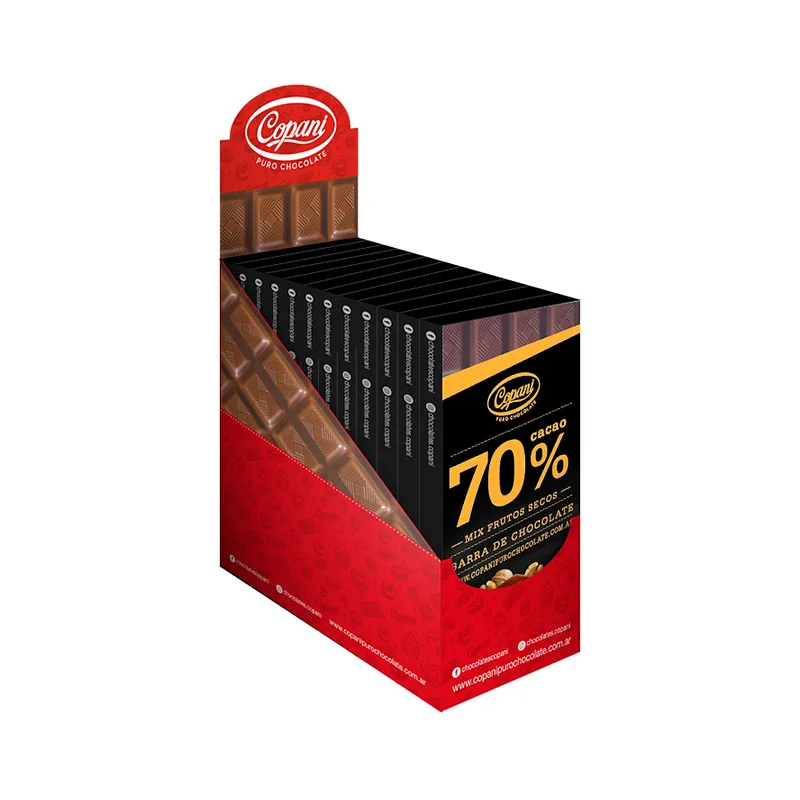 Chocolate Tableta 70% con Mix de Frutos Secos x 63 gr x 12 u (COPANI)