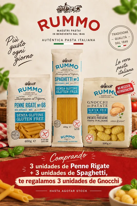 Combo Gnocchi di Patate + Penne Rigate n 66 + Spaghetti n 3  (Rummo)