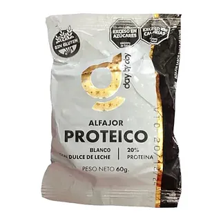 Alfajor Proteico Blanco con Dulce de Leche x 60 gr x 12 u (Day By Day)