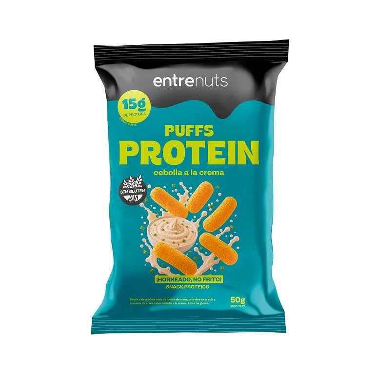 Puffs Protein Cebolla  y Crema x 50 gr  (Entrenuts)
