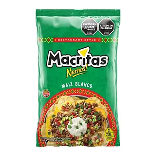 Nachos Maiz Blanco x 200 gr (Macritas)