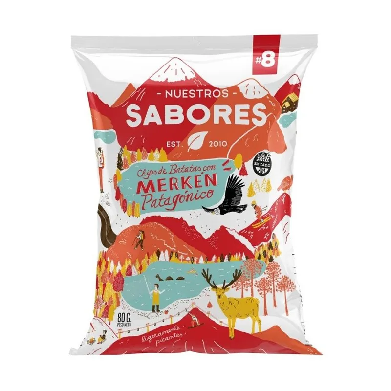 Chips de Batatas con Merken Patagonico x 80 gr (Nuestros Sabores)