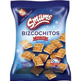 Bizcochos Azucarados sin Tacc x 150 gr Kosher (Smams)