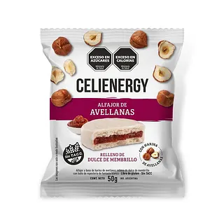 Alfajor de Avellana Membrillo con Choco Blanco x 50 gr x 12 u (Celienergy)
