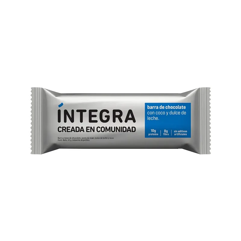 Barritas de Chocolate con Coco y Dulce de Leche x 41 gr x 12 u (Integra)