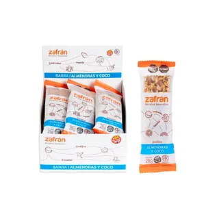 Barritas Almendra y Coco x 28 gr x 12 u (Zafran)