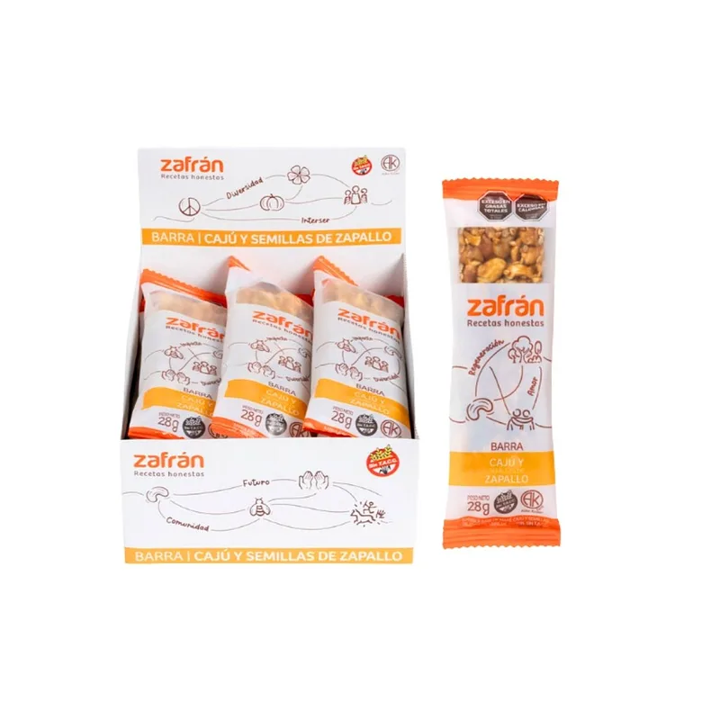 Barritas Caju y Zapallo x 28 gr x 12 u (Zafran)