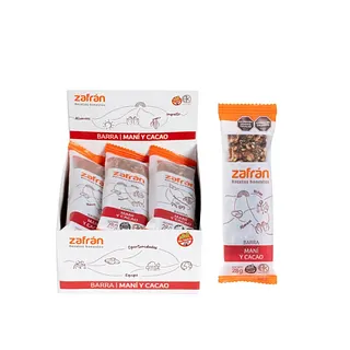 Barritas Mani y Cacao x 28 gr x 12 u (Zafran)