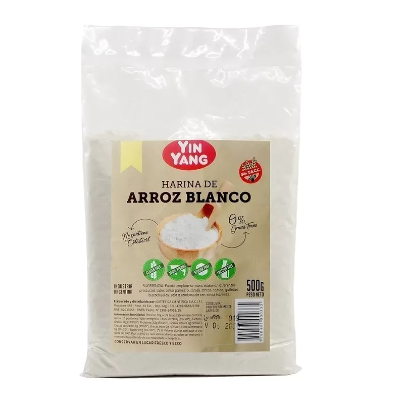 Harina de Arroz Blanca x 500 gr x 6 u (Yin Yang)