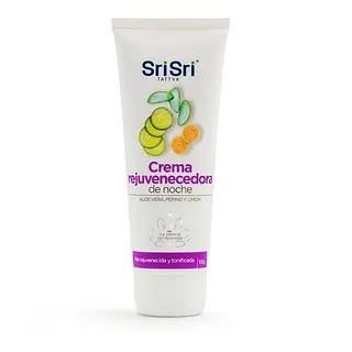 Crema Rejuvenecedora de Noche con Aloe Vera Pepino y Limon x 100 gr (Sri Sri)