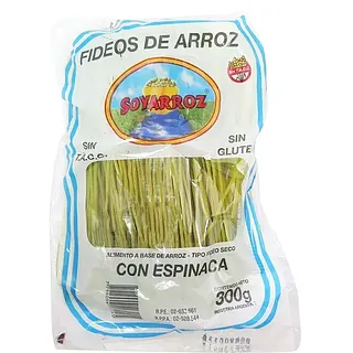 Fideos SoyArroz Sin Tacc Espinaca x 300 gr (Soyarroz)