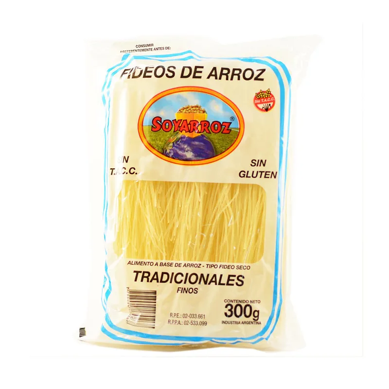 Fideos SoyArroz Sin Tacc Tradicional Fino x 300 gr (Soyarroz)