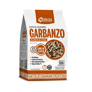 Fusilli de Legumbres Garbanzo y Alubia x 300 gr (Wakas)