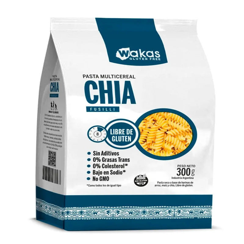 Fusilli Multicereal con Chia x 300 gr (Wakas)