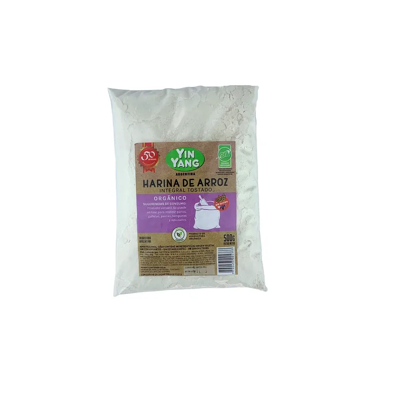 Harina de Arroz Integral Tostada Organica x 500 gr x 6 u (Yin Yang)