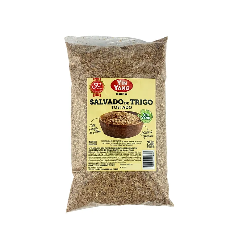 Salvado de Trigo Tostado x 250 gr x 10 u (Yin Yang)